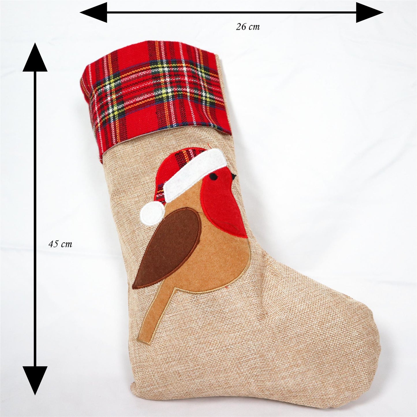 26x45cm Robin Christmas Stocking