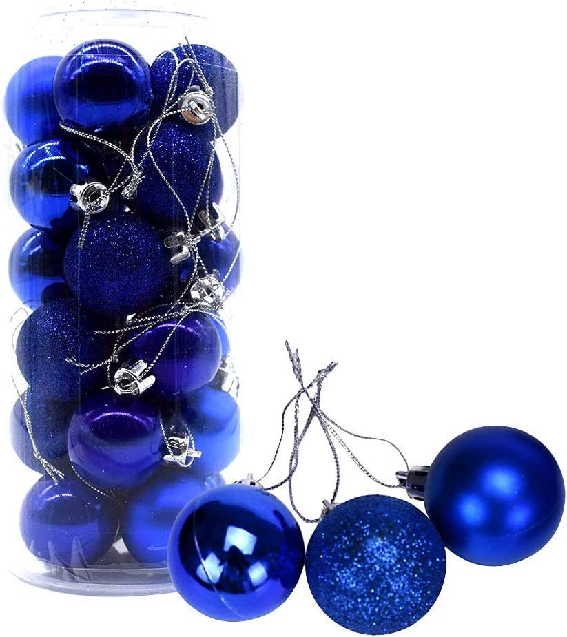 12 Blue Baubles - 3cm