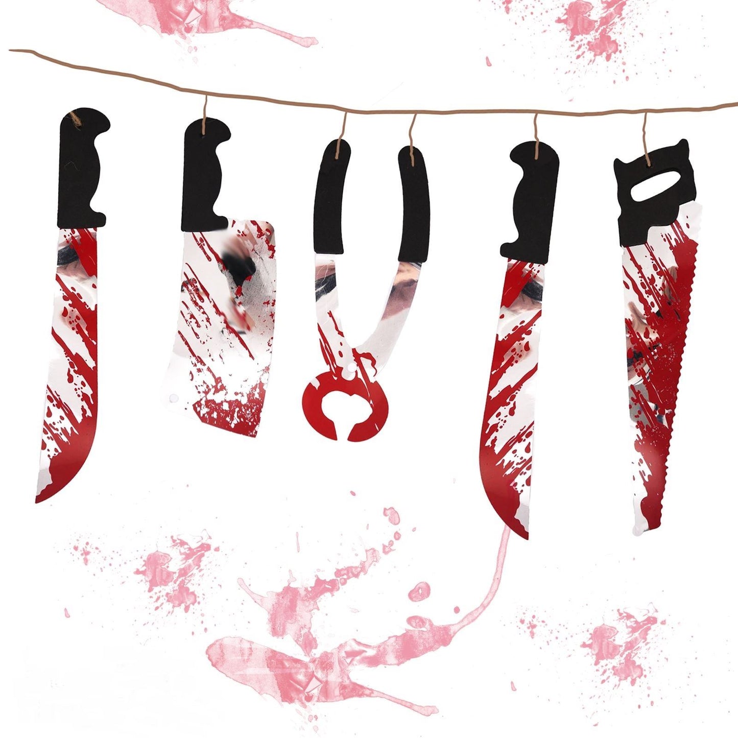 8Pcs Halloween Bloody Weapons Garland 8ft