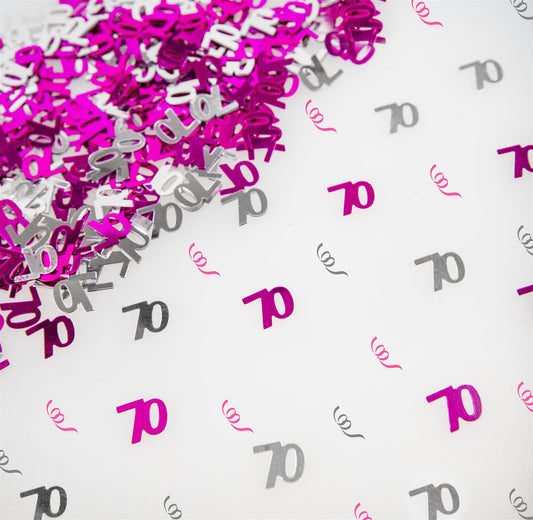 4 x 14g 70th Pink Happy Birthday Confetti