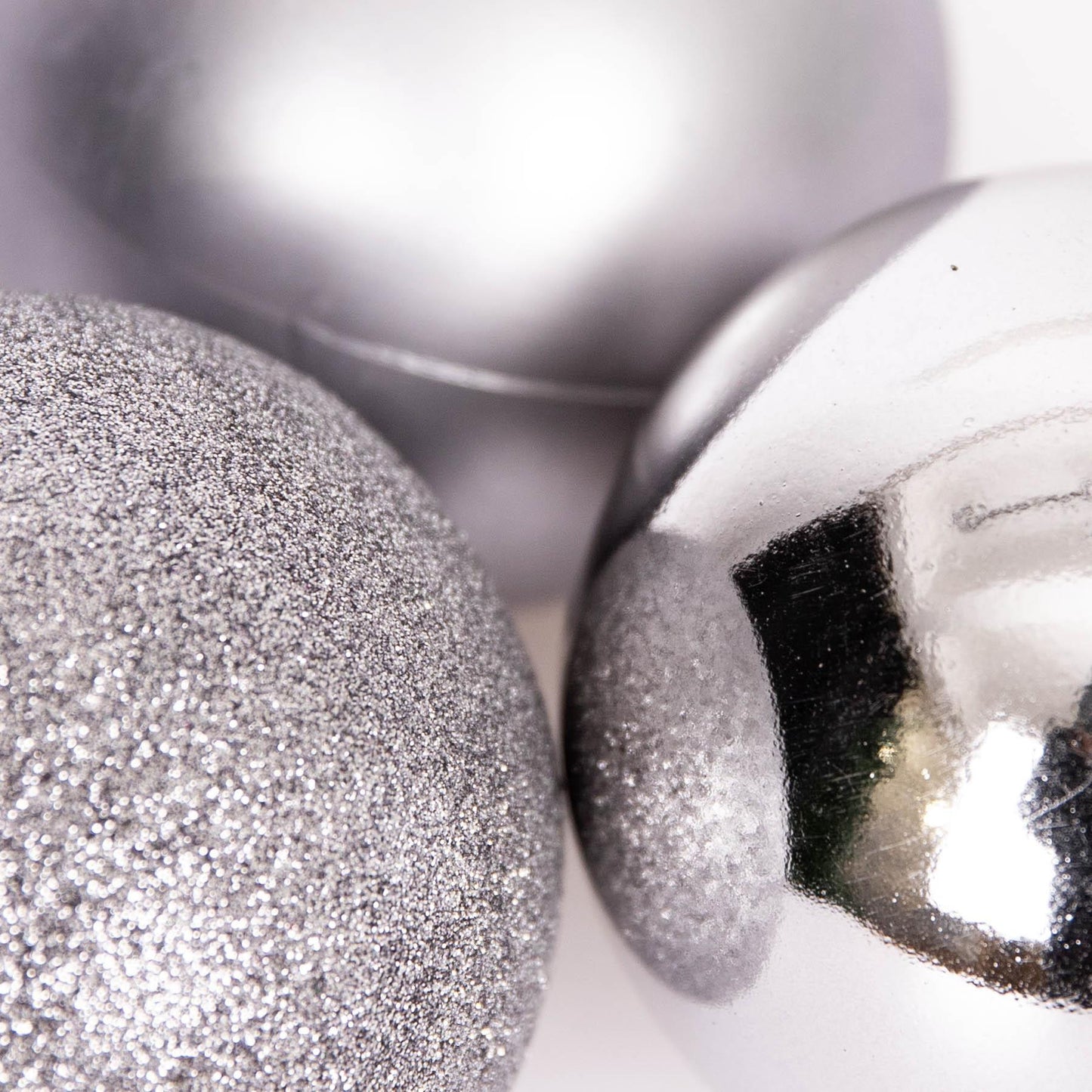 Set of 6 Mid Grey 10cm Baubles (PVC)