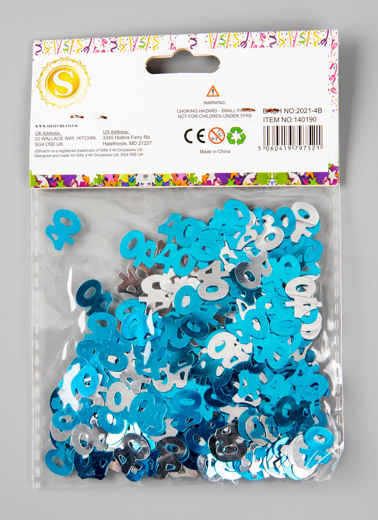 14g 40th Blue Happy Birthday Confetti