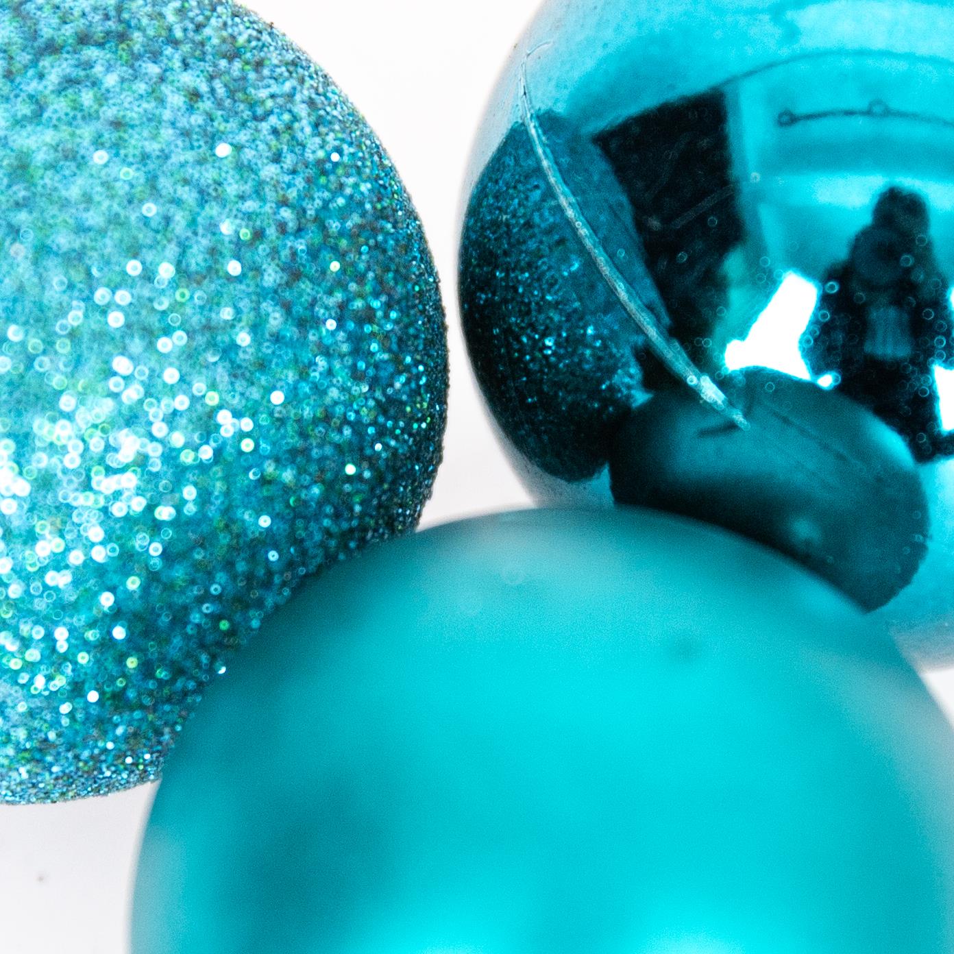 Teal Blue Baubles 5CM 9PCS Set