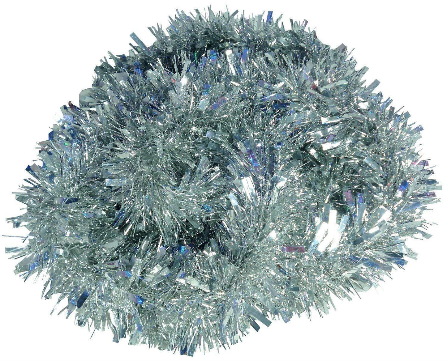 4 Pieces of Silver Tinsel Tree Decorations - 1.8m