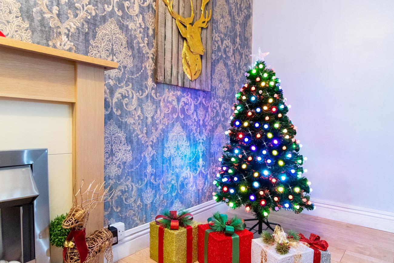 6ft Aurora LED Fibre Optic Christmas Tree