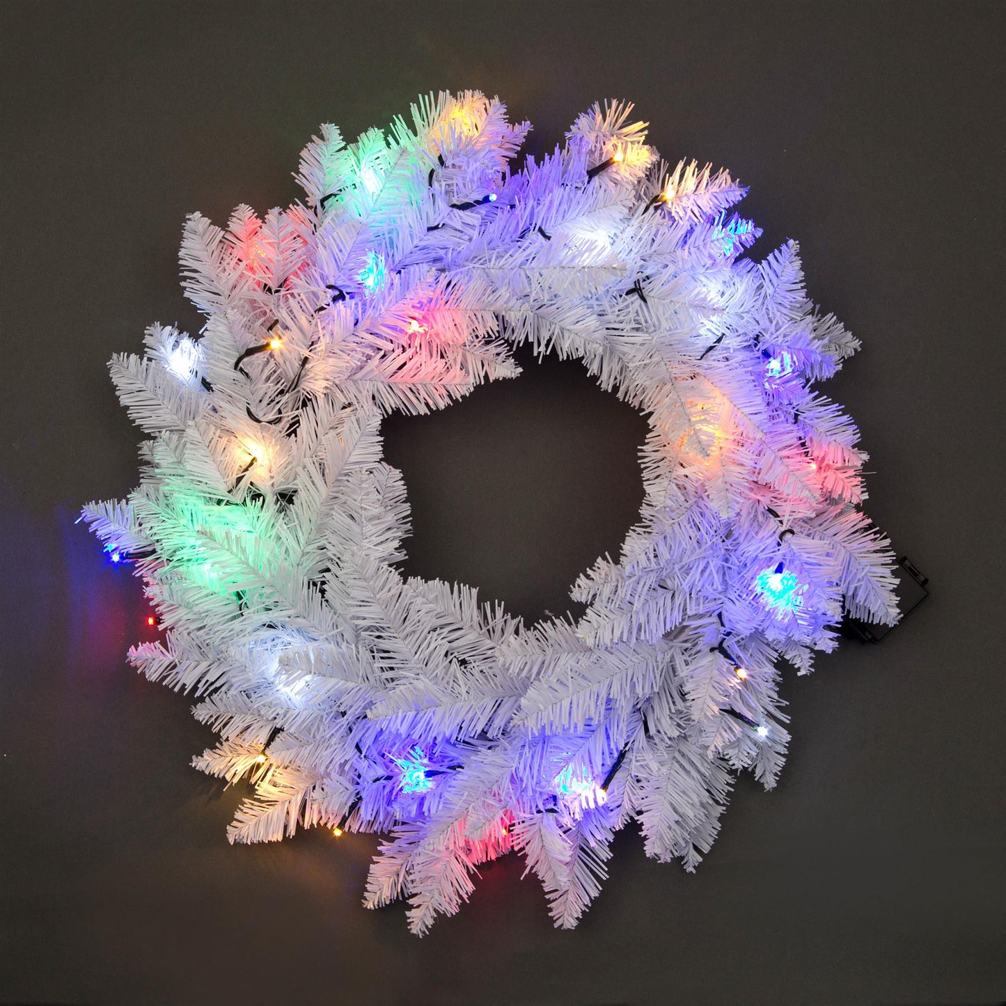Pre-Lit Imperial Pine Wreath - 55cm, Multicolor LEDs