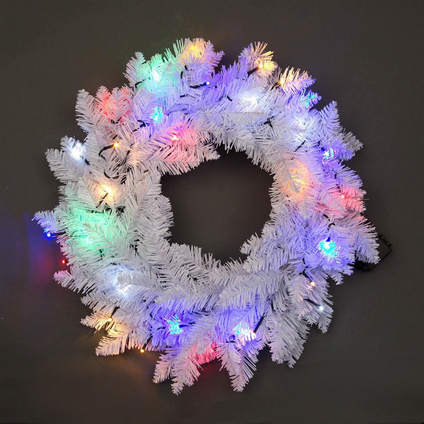 Pre-Lit Imperial Pine Wreath - 55cm, Multicolor LEDs