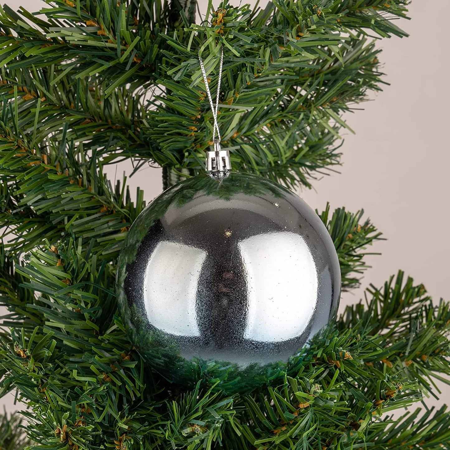 3 Light Blue Baubles (10cm)