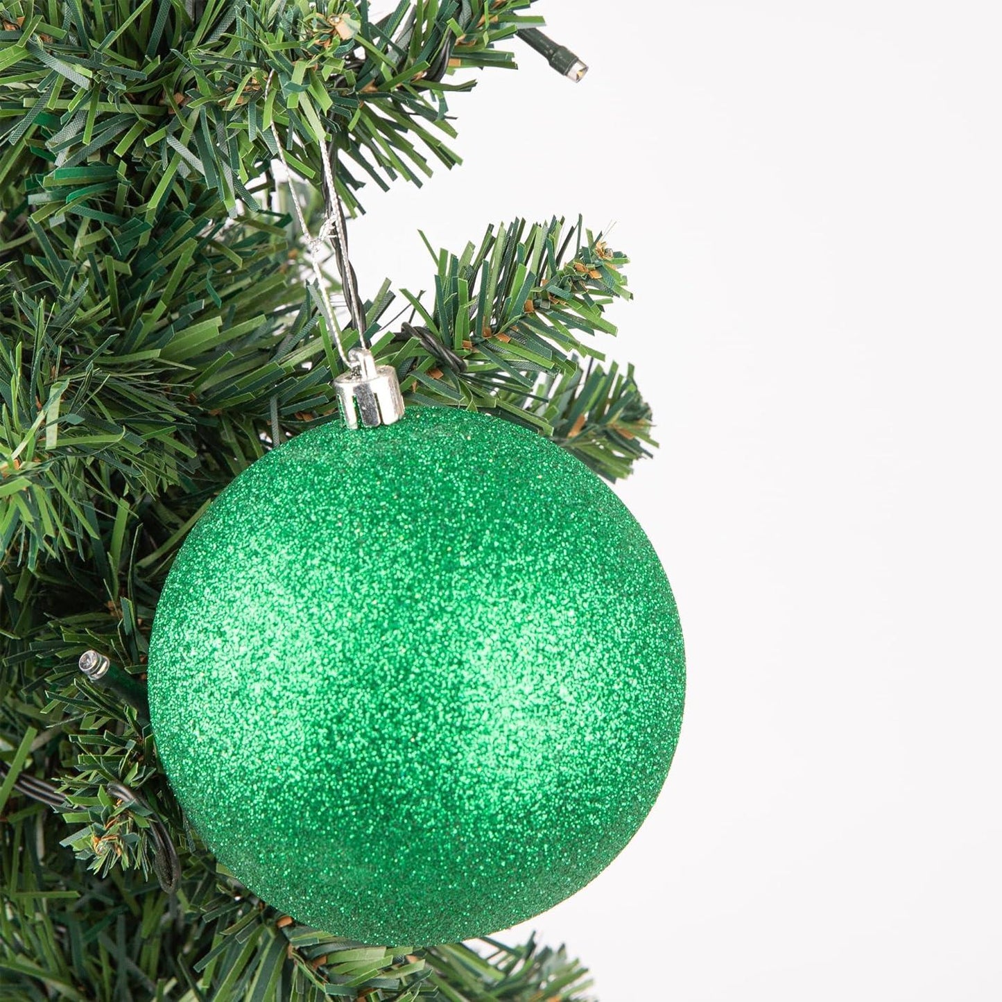 Set of 6 Dark Green 10cm Baubles (PVC)