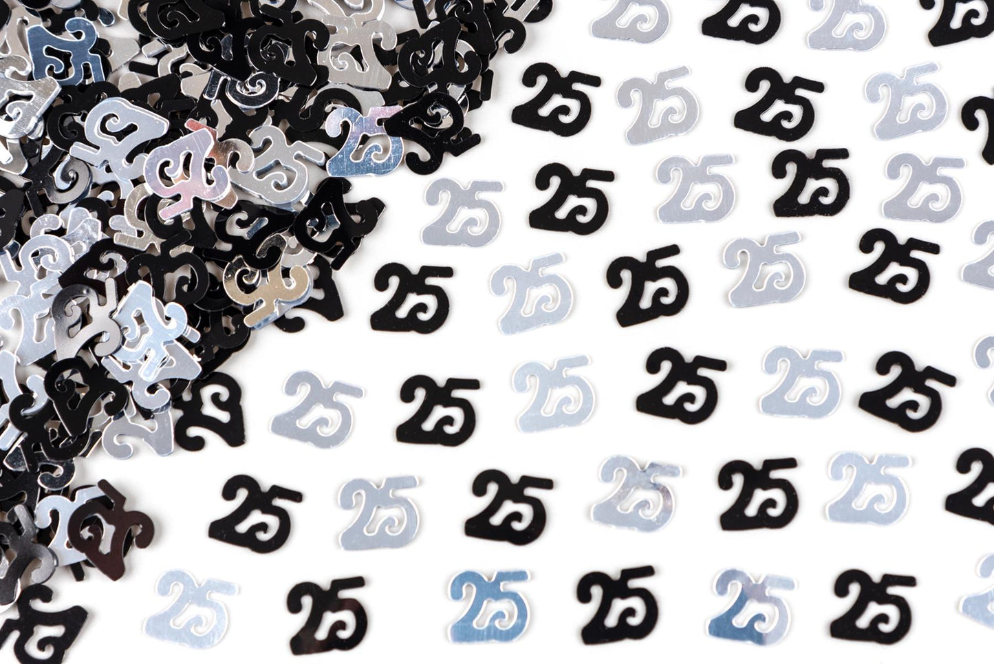 2 Packs 25th Confetti Black & Silver 14g