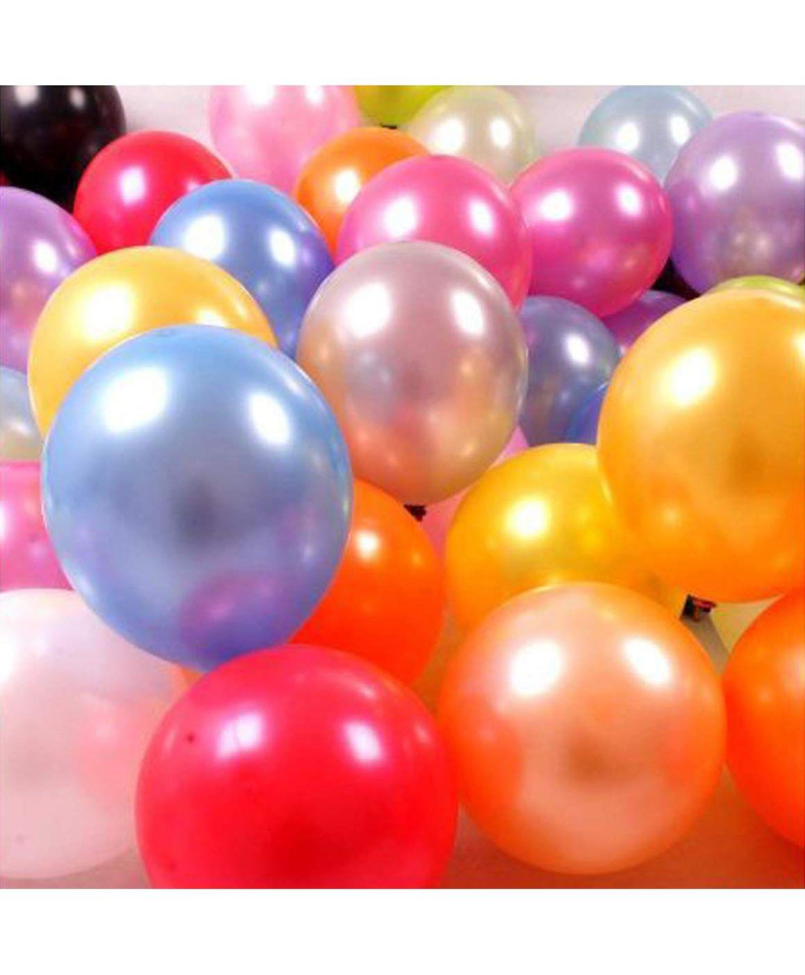 Metallic Assorted Colour Balloons - 12 Inch, 50 Pack