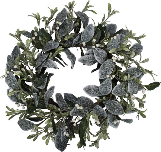 Snowy Glitter Leaf Wreath