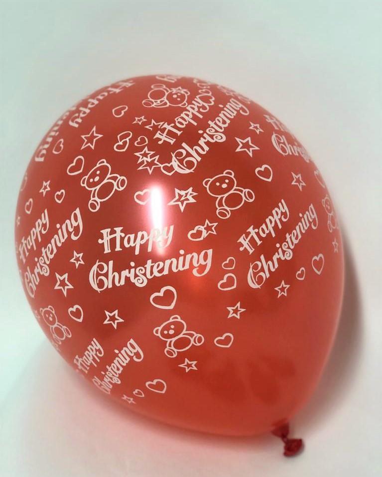 6 pk Red Christening Balloons