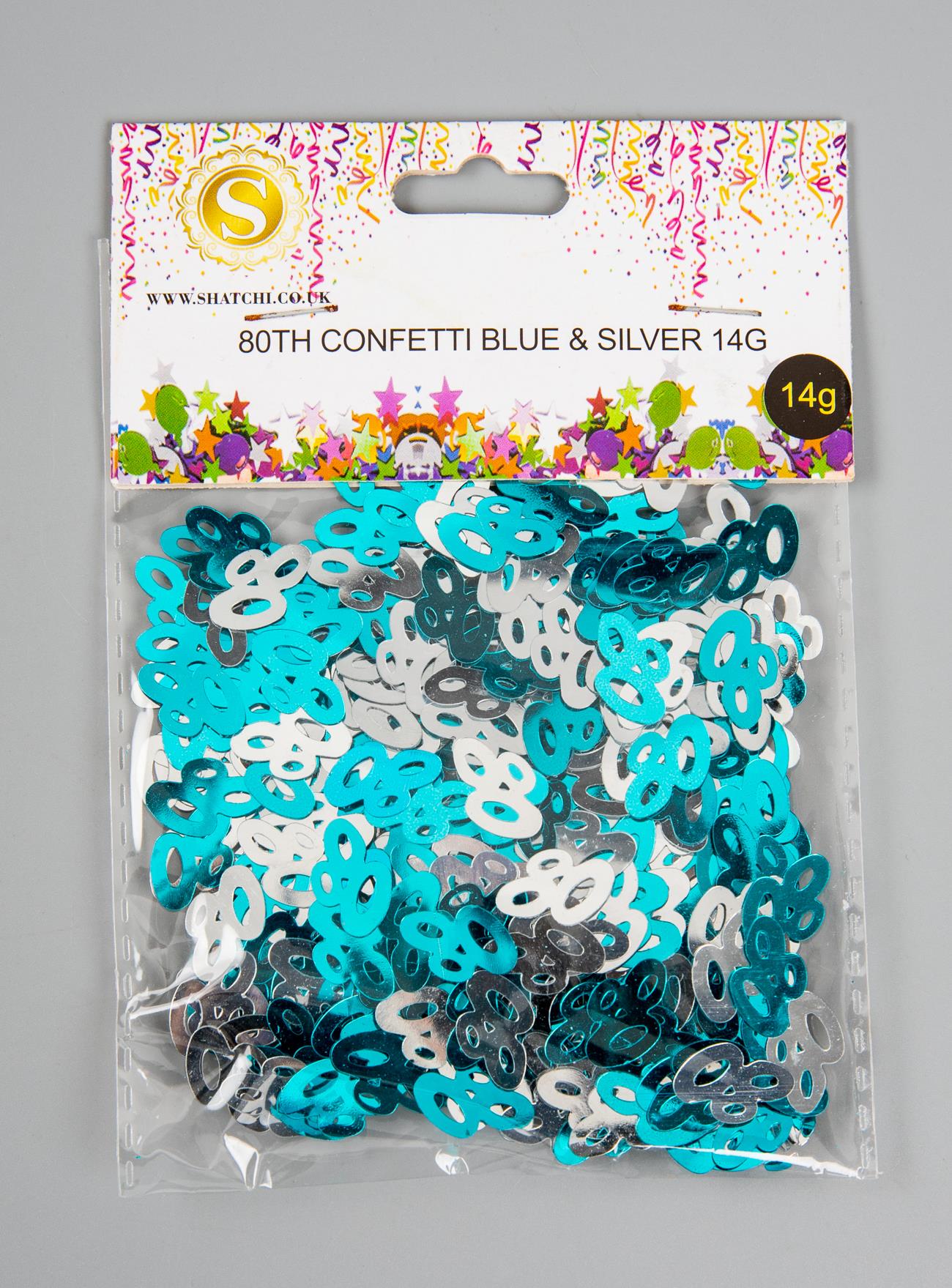 4 packs 14g 80th Blue Confetti