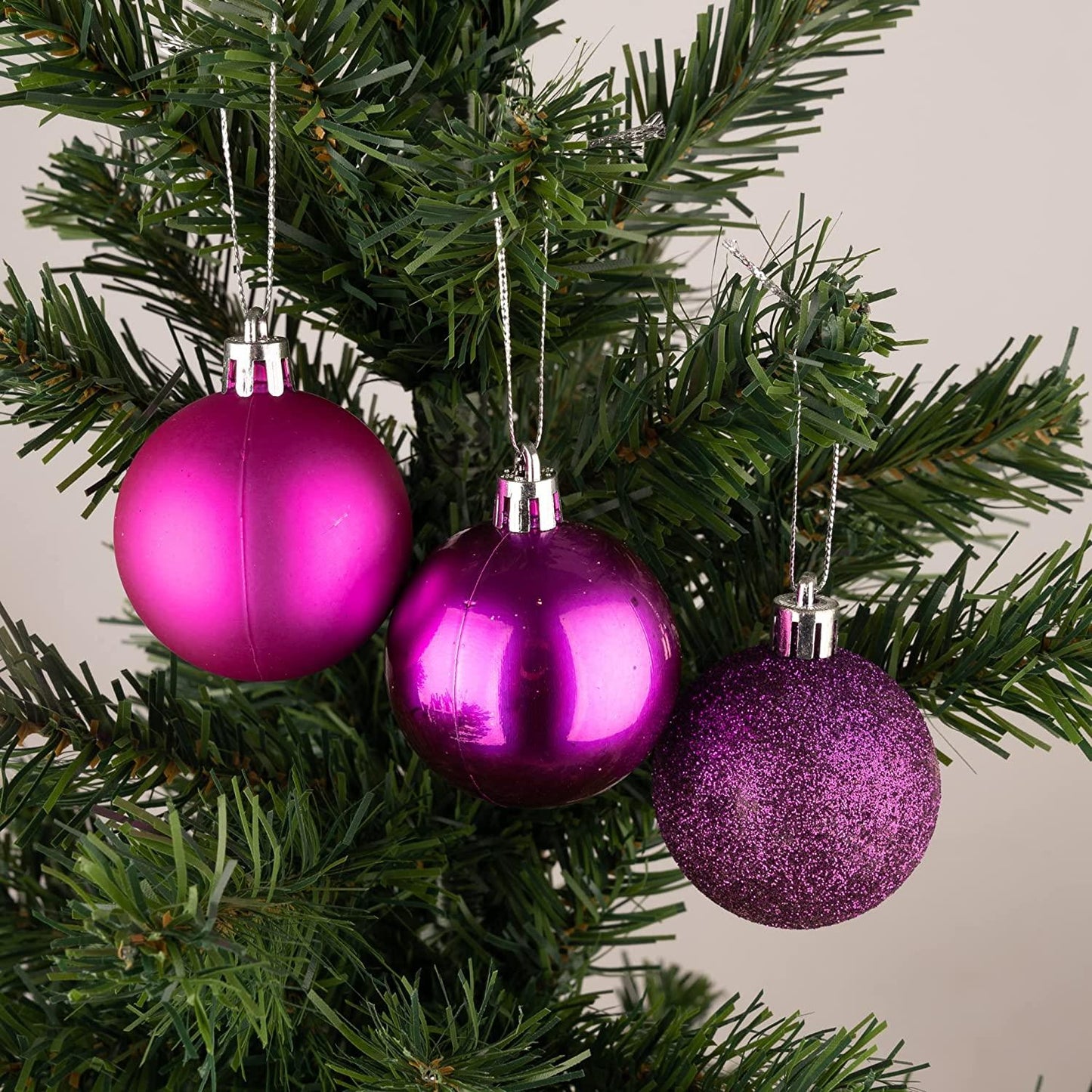 Baubles Purple 5cm, 18pcs Set