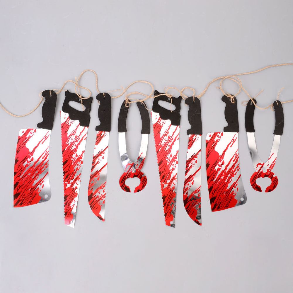 8Pcs Halloween Bloody Weapons Garland 8ft