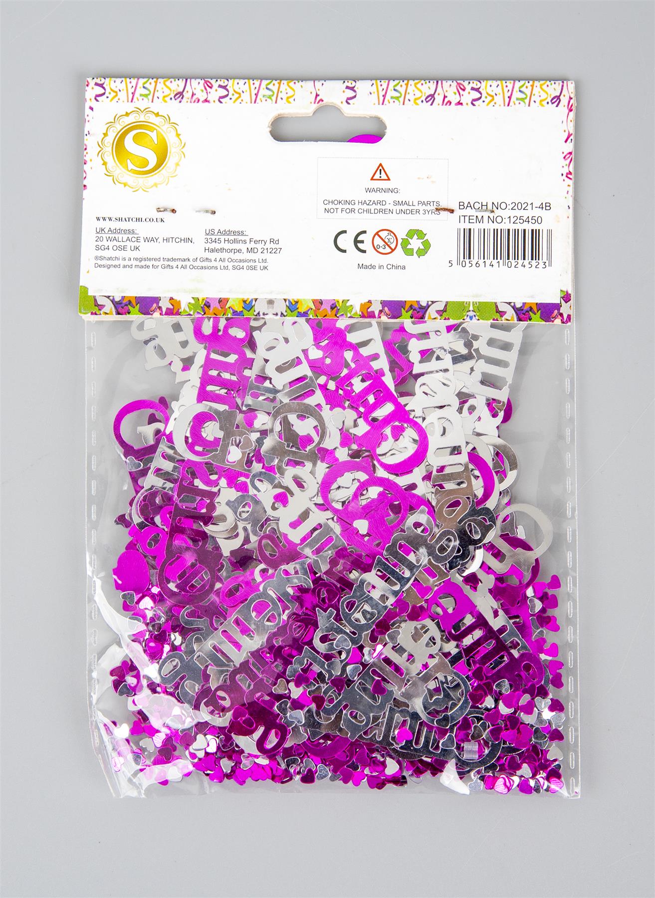 2 Packs Pink Christening Confetti 14g