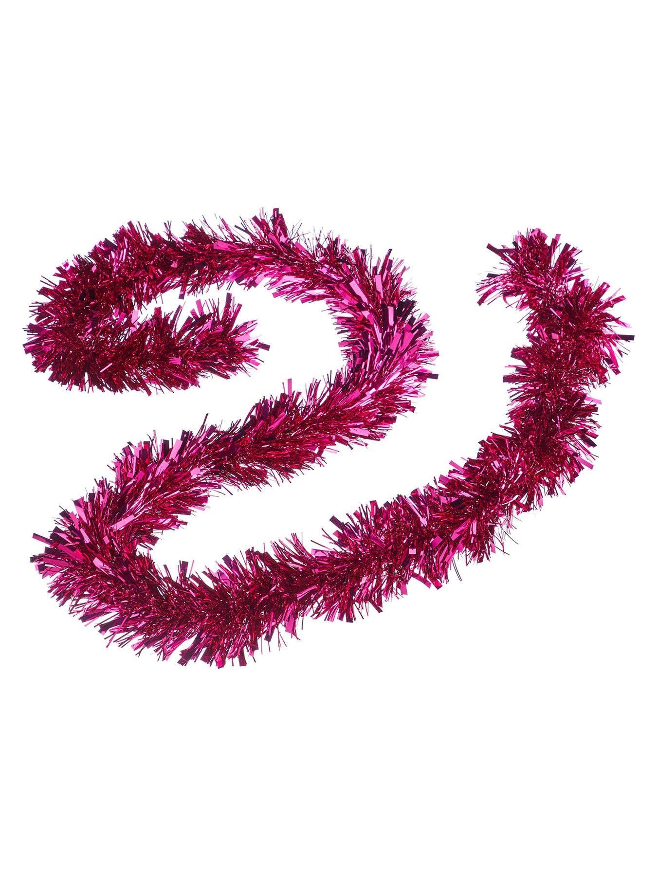 16pcs Hot Pink Tinsel Tree Decoration - 1.8m