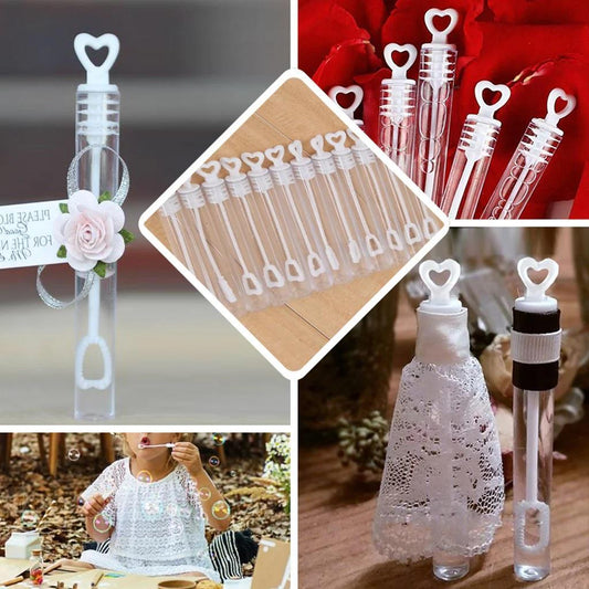 72 Wedding Wand Heart Tube Bubble Favours