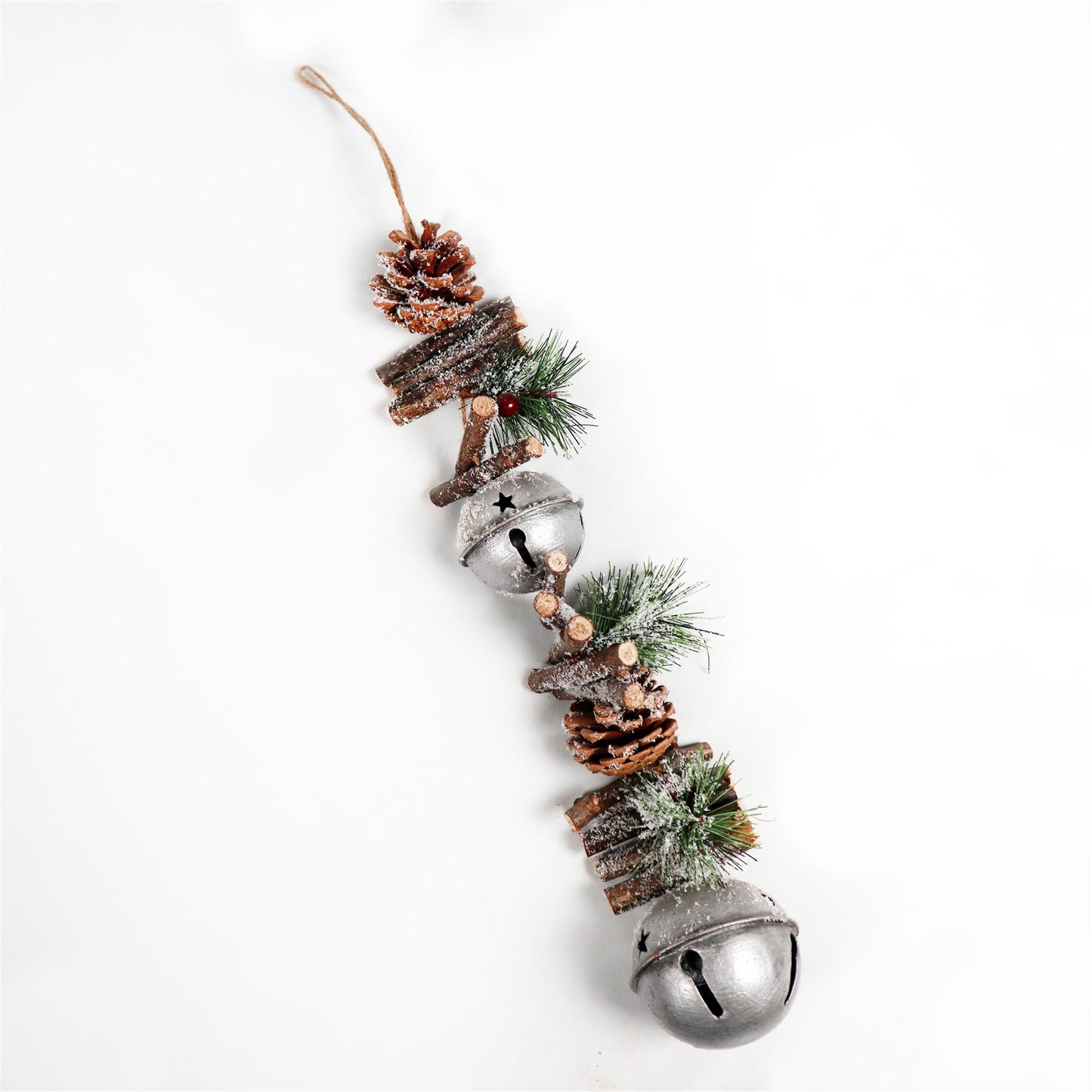 50cm Garland Hanging Decoration with Silver Double Bells