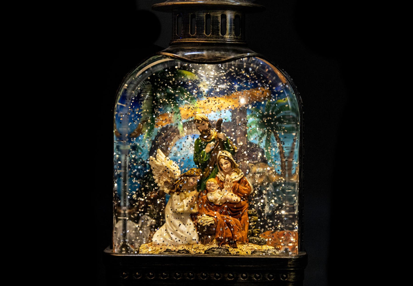 Nativity Scene Snow Globe Lantern 24x12.8x7CM