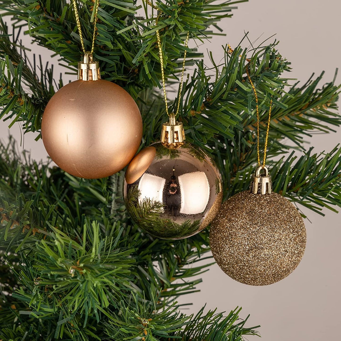 Set of 9 Champagne 5cm Baubles (PVC)