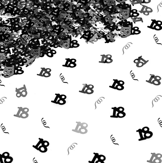 1 Pk 18th Confetti Black & Silver 14g