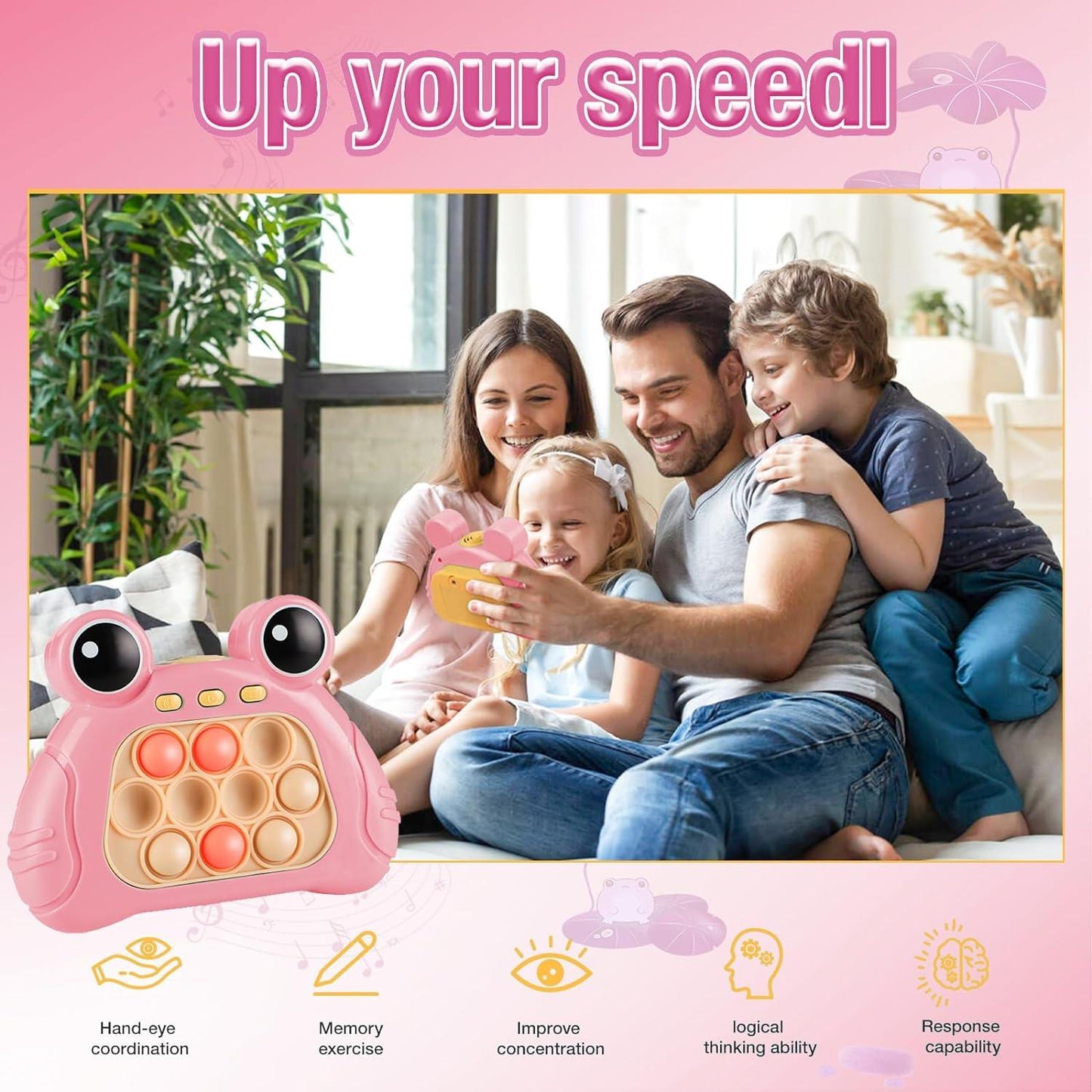 Frog Pink Push Game Console - 1pc
