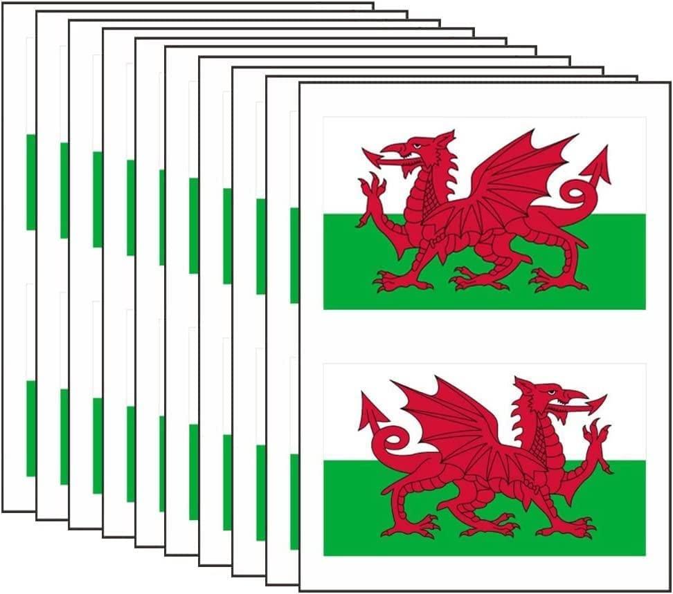 Football World Cup Party Accessory Set 42PCS Welsh Sleeve Flag Tattoo Bracelet