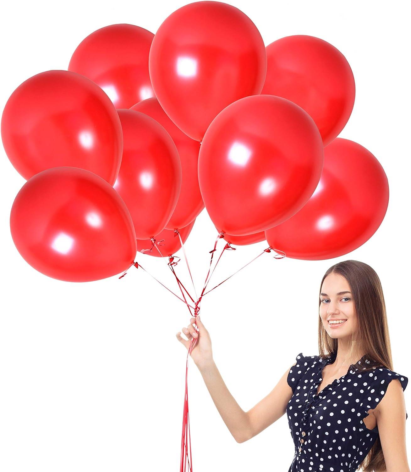 100 Red Latex Balloons (12")