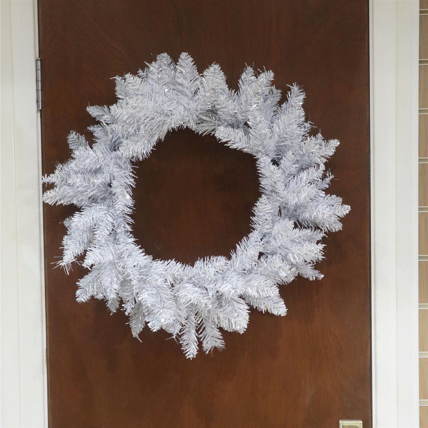 Plain Imperial Pine White Wreath, 55cm