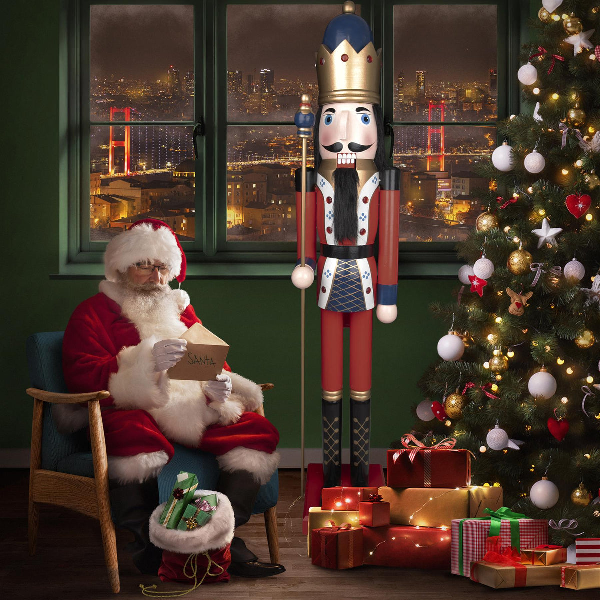 150cm Wooden Nutcrackers Figures Christmas Ornament