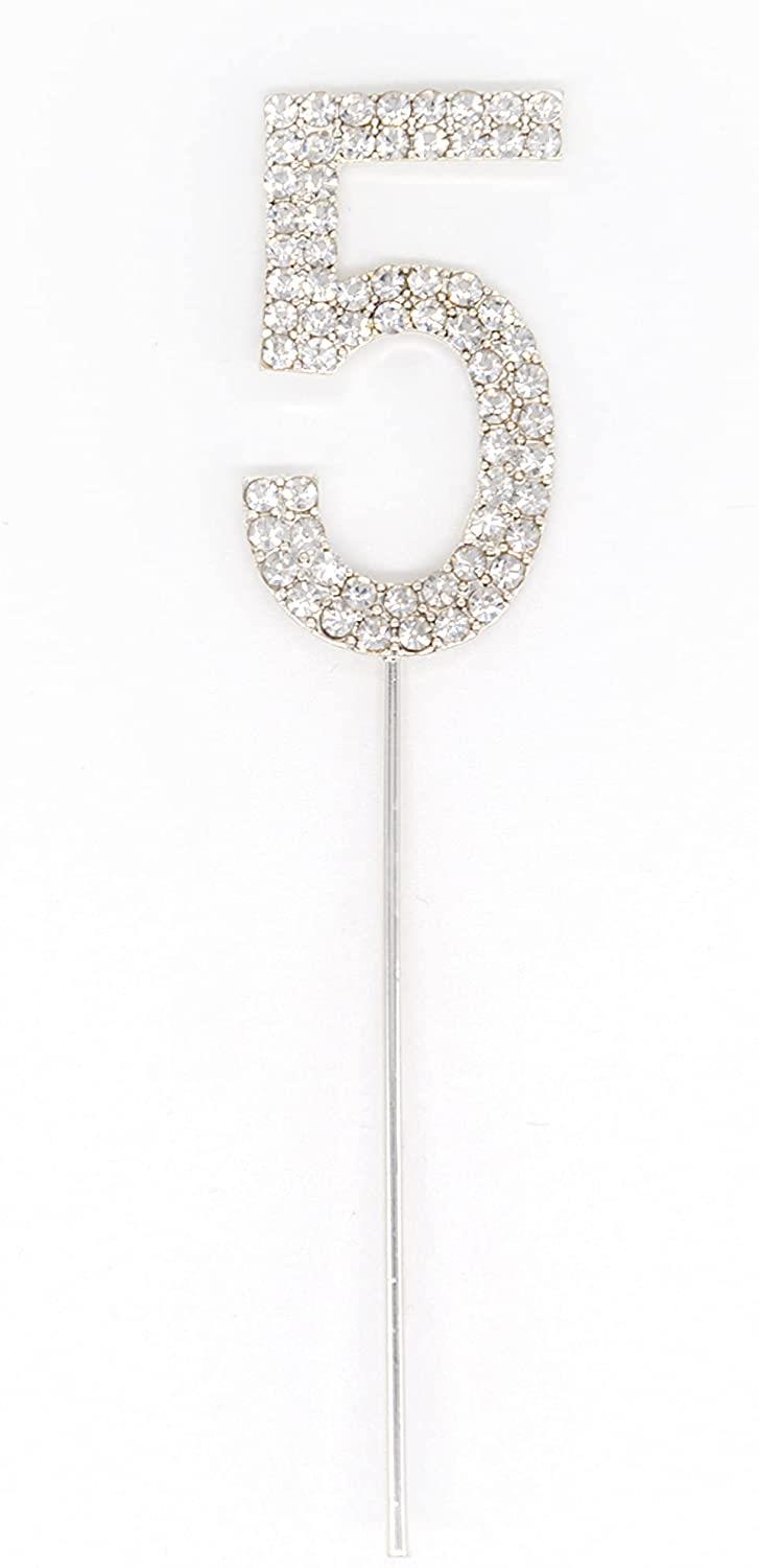 Silver Diamond Number 50 Cake Topper