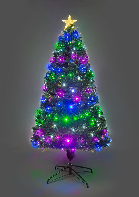 4ft Remote Controlled Galactic LED Fibre Optic Christmas Tree