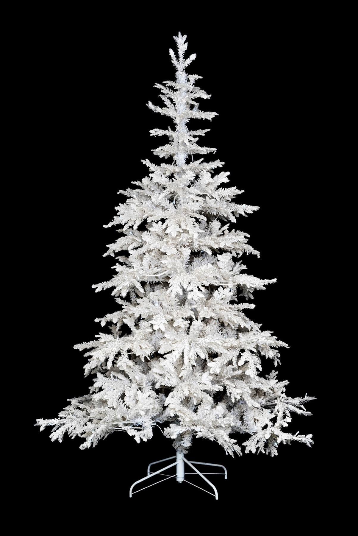 180cm Bavarian Pine White Flocked Christmas Tree - 6ft