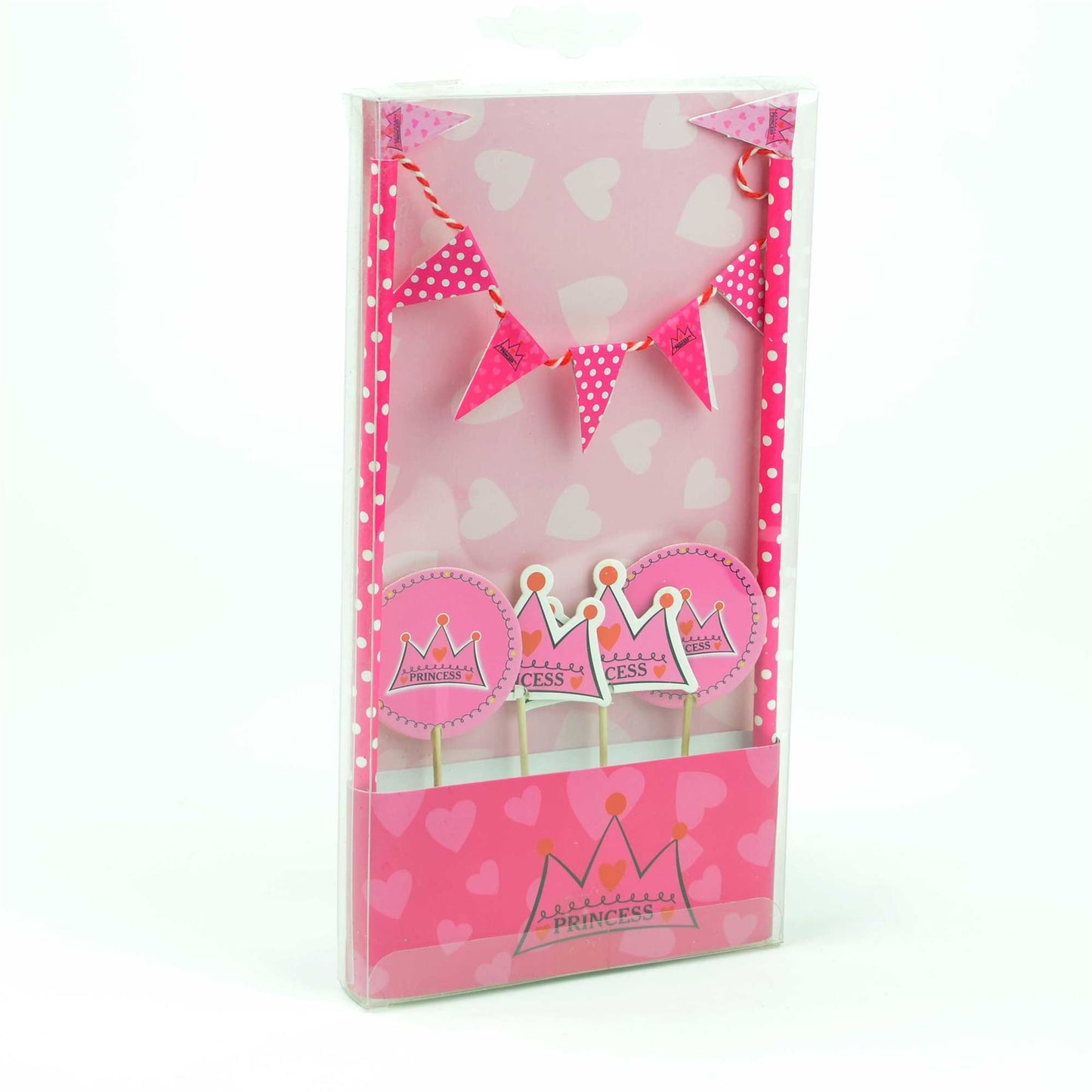 Pink Princess Birthday Cake Crown Banner Kit