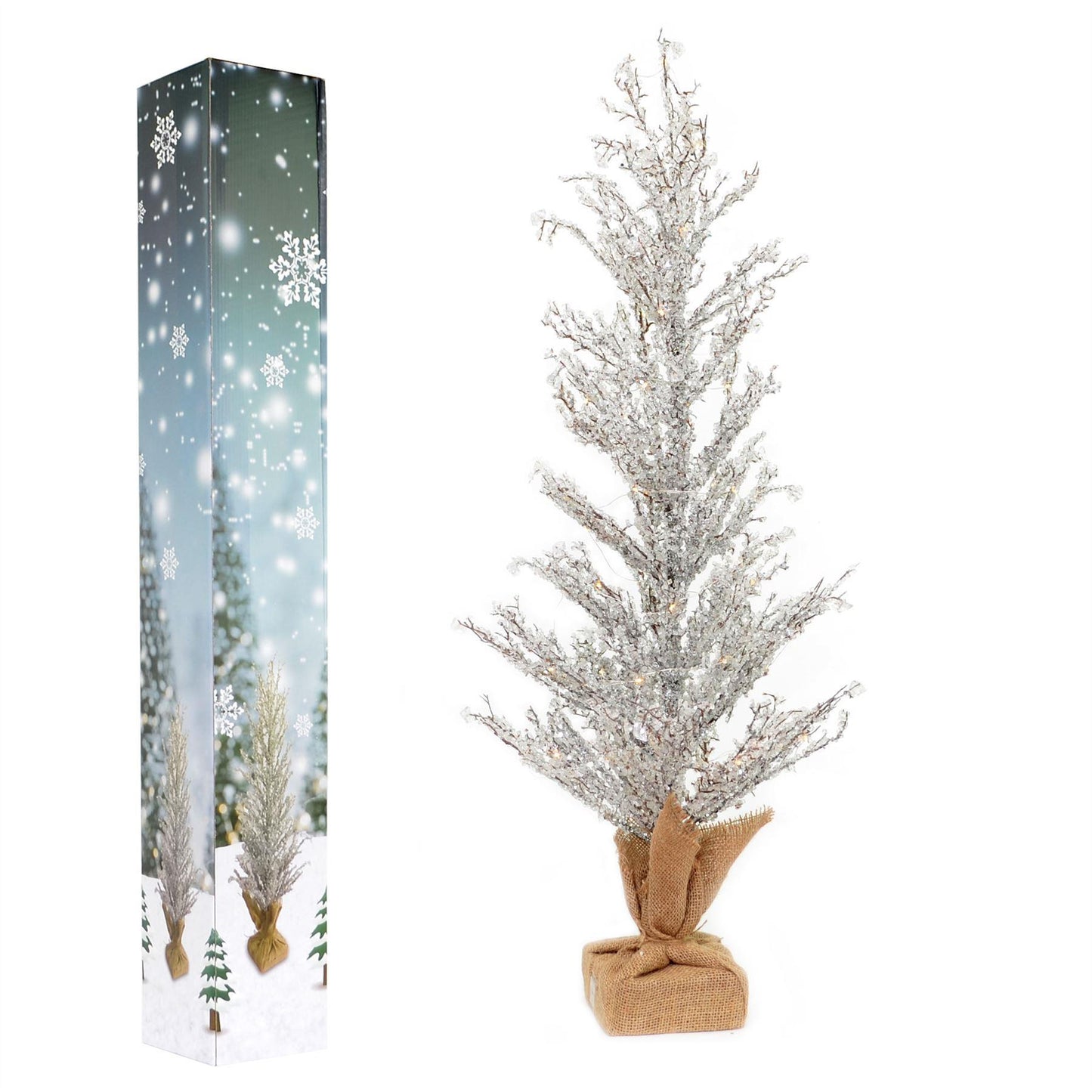 36in Pre-Lit Christmas Tree White Light Leafless