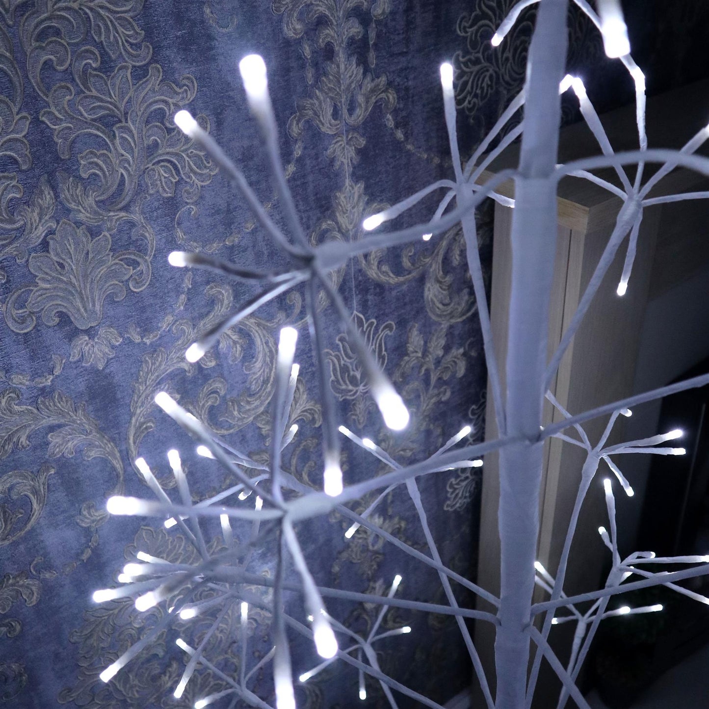 5 Feet Pre-Lit Christmas Twig Tree - 186 LED Lights, Metal Frame