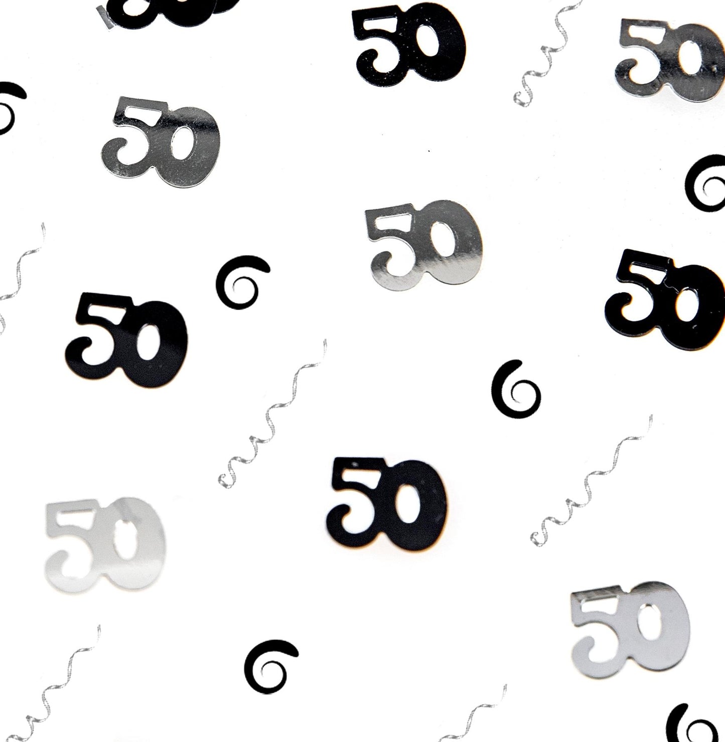 4 x 14g 50th Black Happy Birthday Confetti