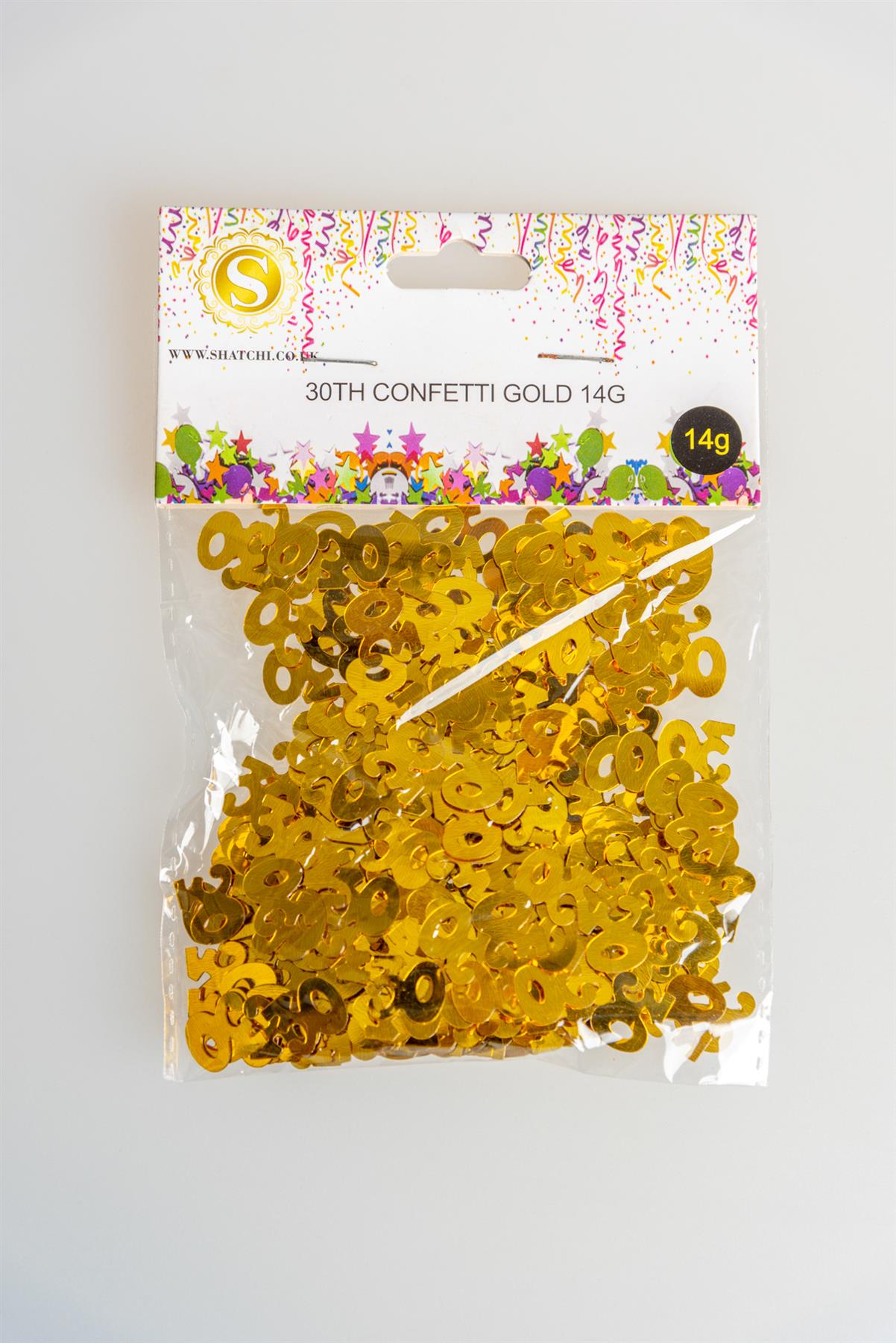 30th Birthday Confetti - Gold, 14g, 2 Pack