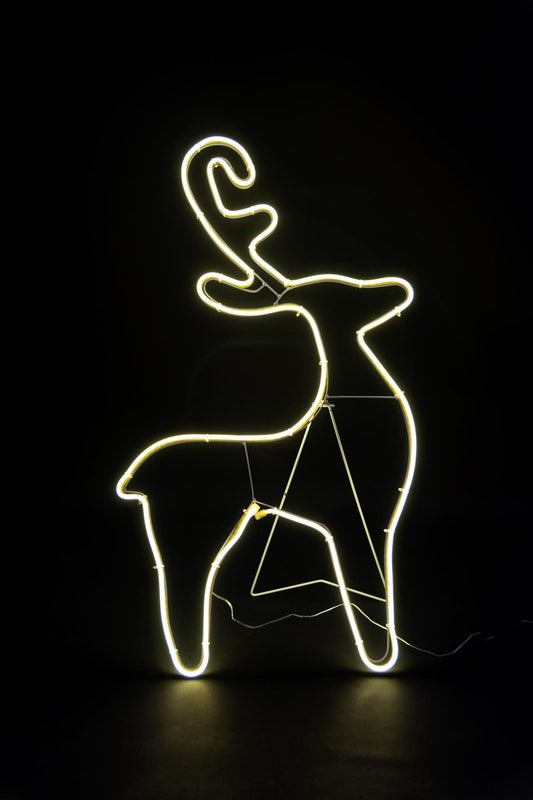 Reindeer Rope Light Silhouette - Warm White, 74 x 40cm