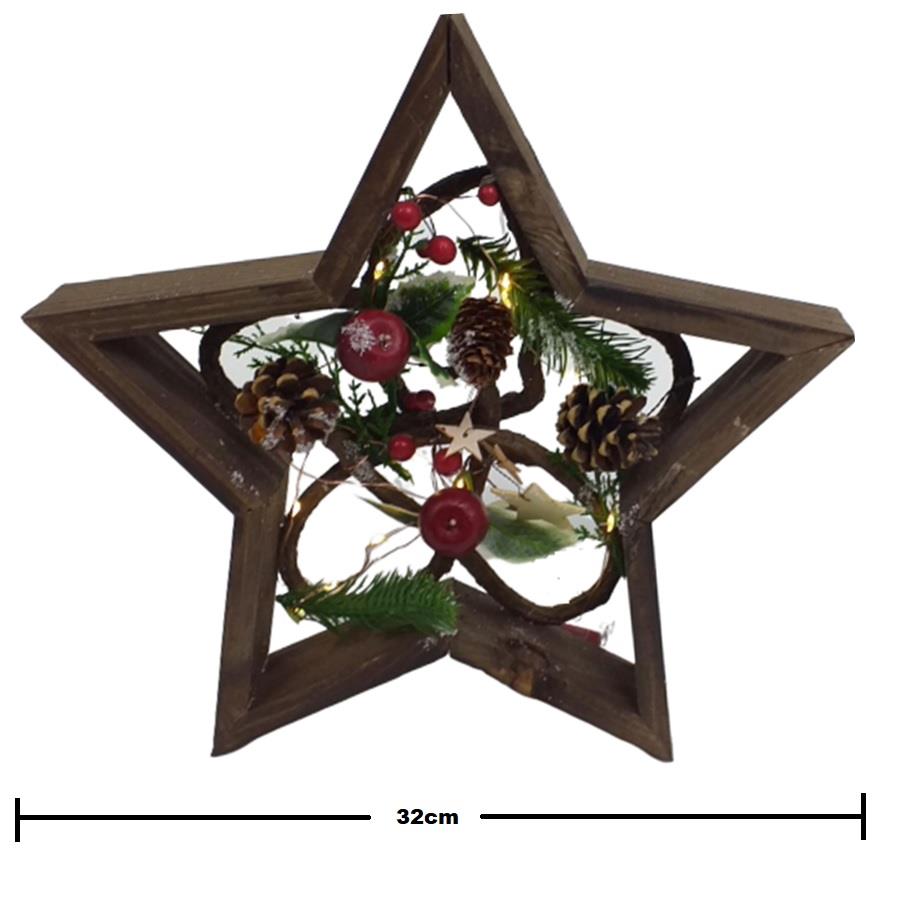Wooden Star Frame - 32cm