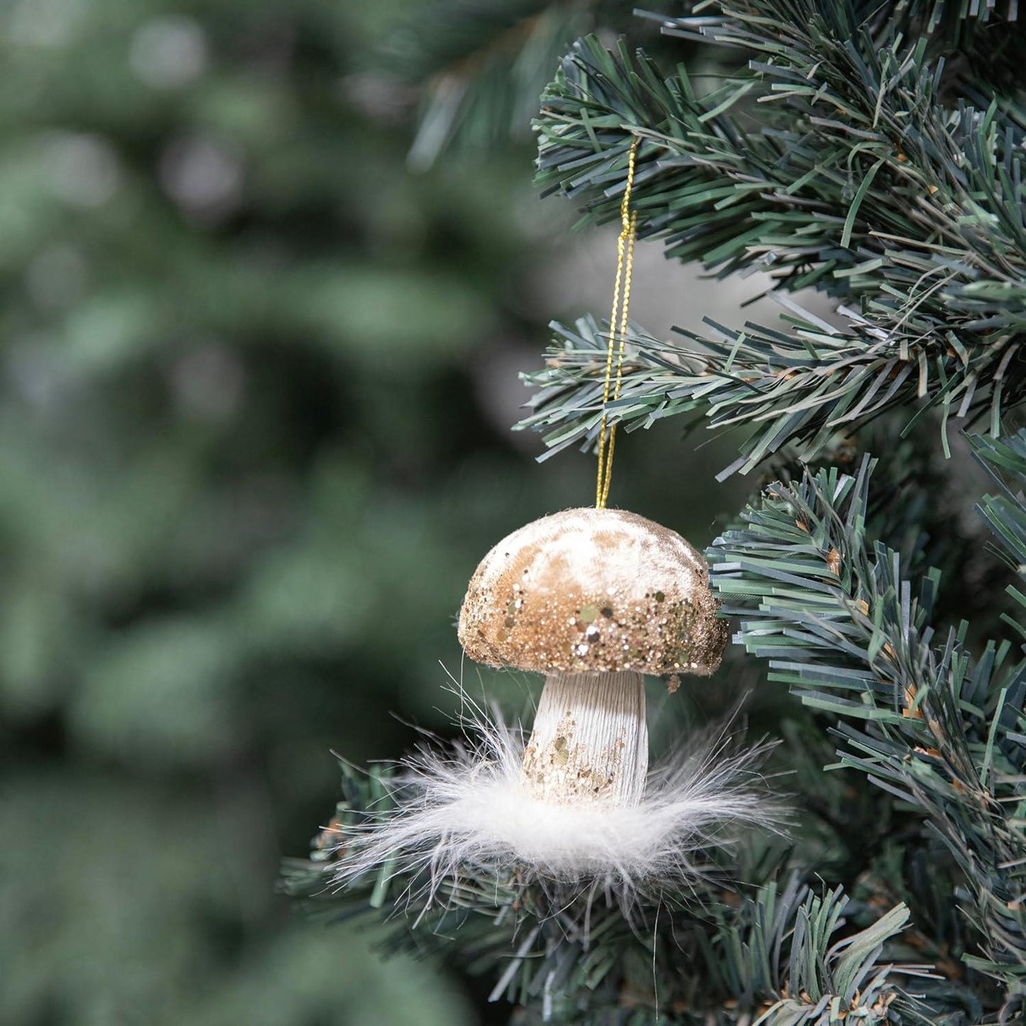 Gold Mushroom Decoration 6x7cm