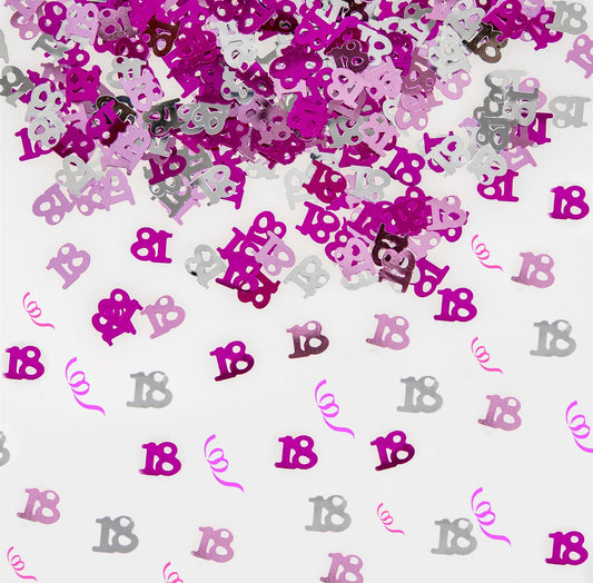4 Packs of 18th Pink Happy Birthday Confetti 14g Each