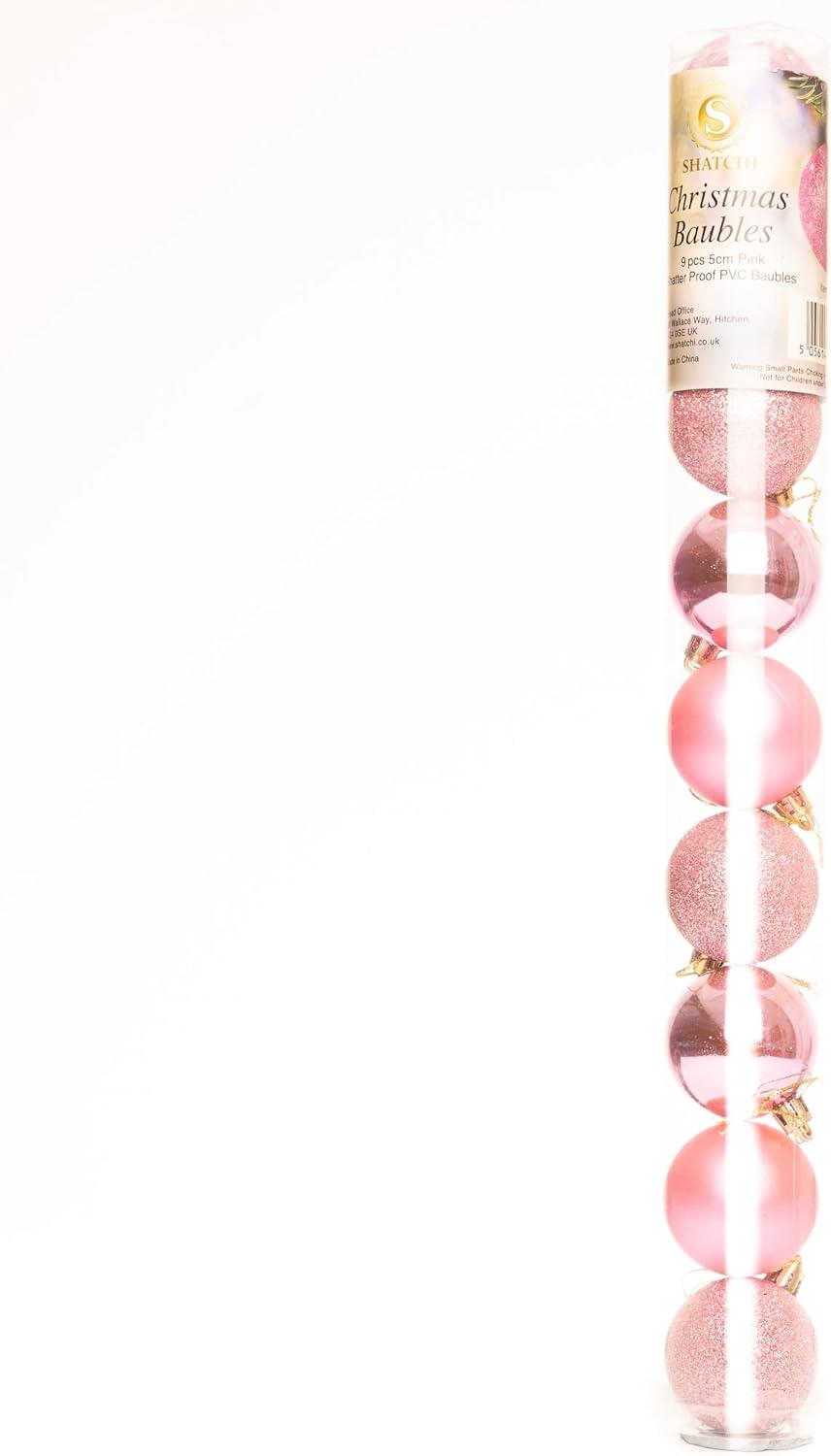 Baubles Pale Pink 10cm - 6Pcs Set PVC