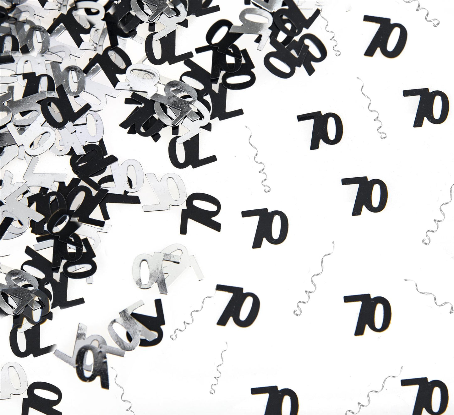 4 x 14g 70th Black Happy Birthday Confetti