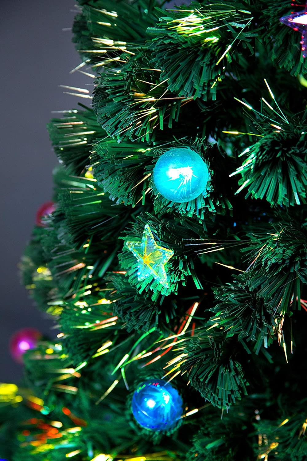3ft Bauble and Star LED Fibre Optic Christmas Tree