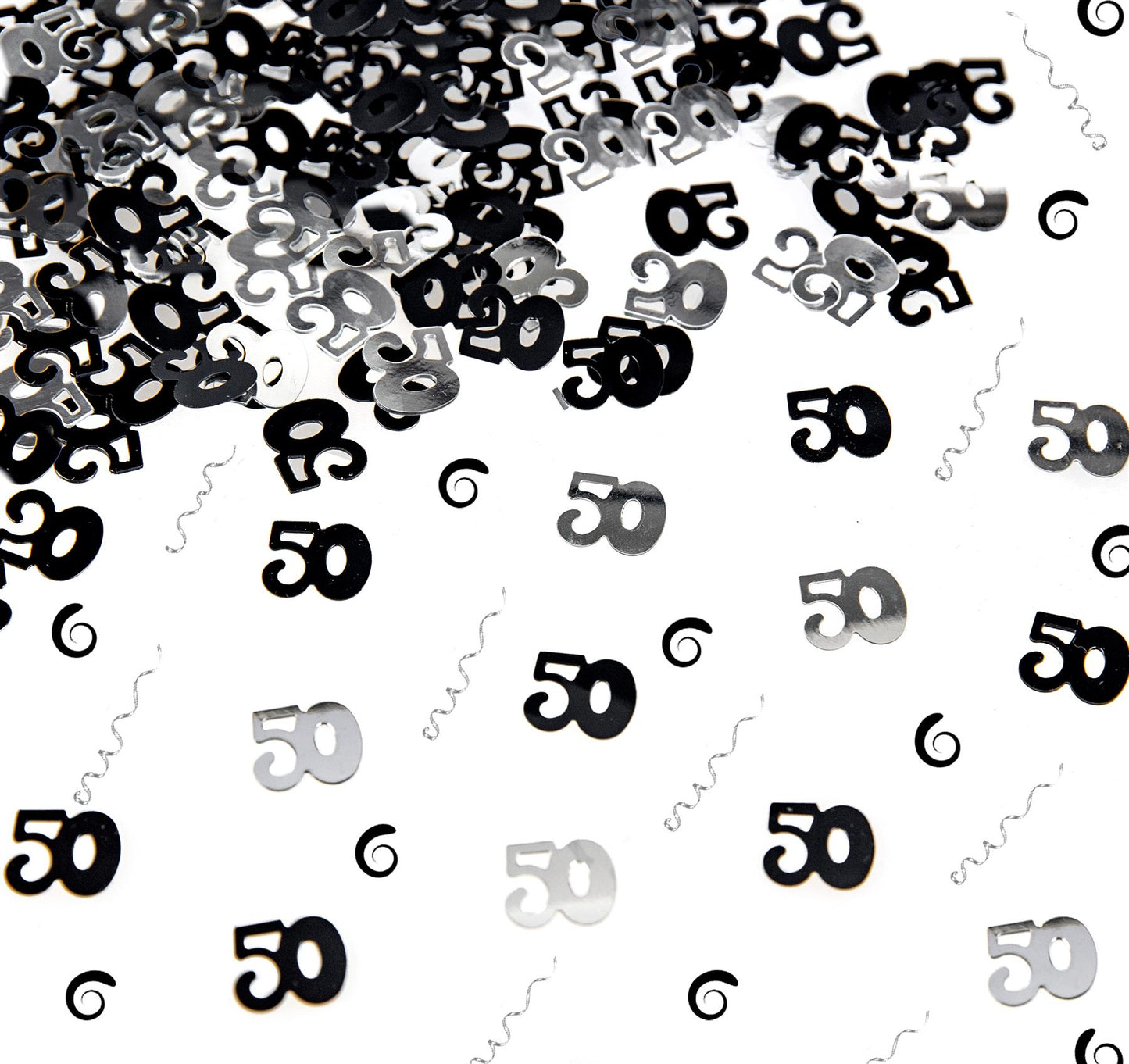 4 x 14g 50th Black Happy Birthday Confetti
