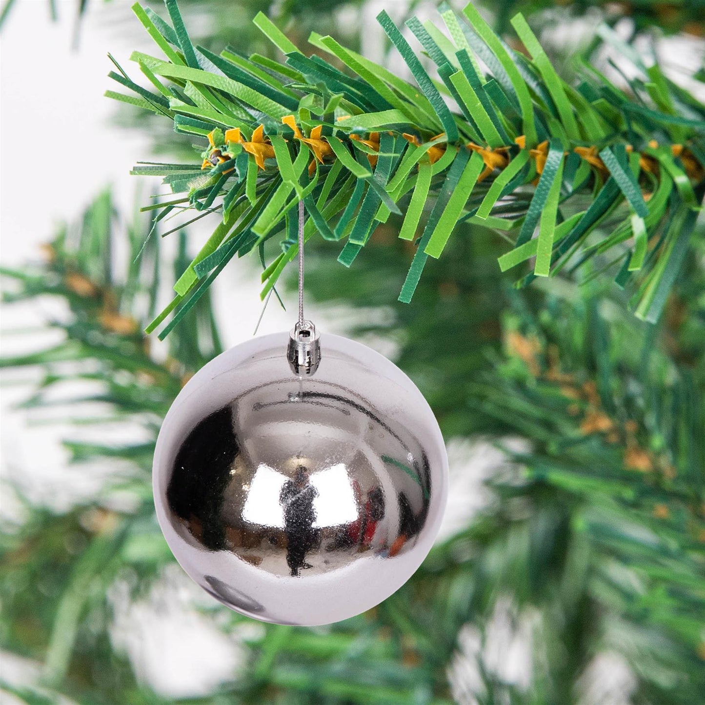 Set of 6 Mid Grey 10cm Baubles (PVC)
