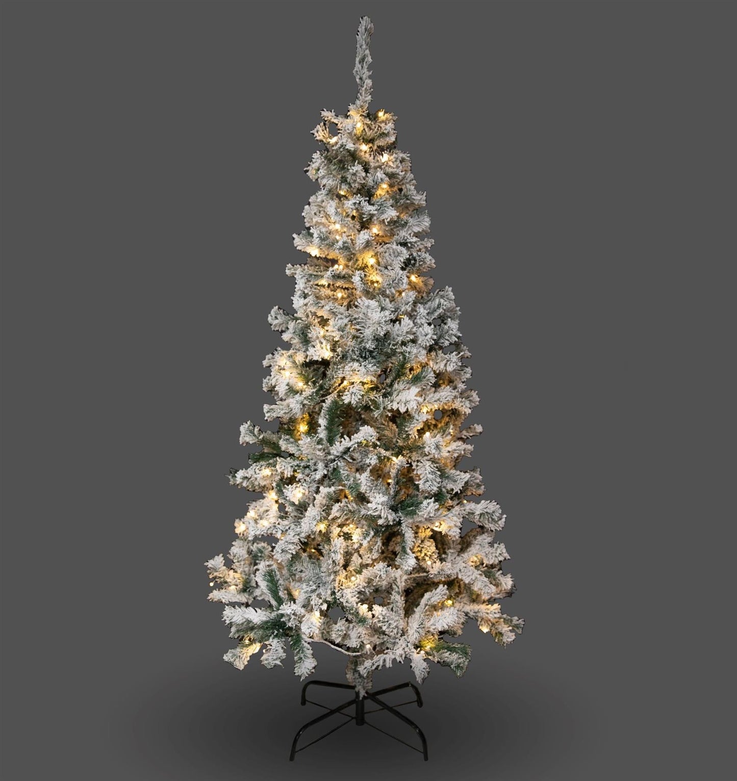 6ft Pre-Lit Yukon Snow Pine Tree with 160 LEDs